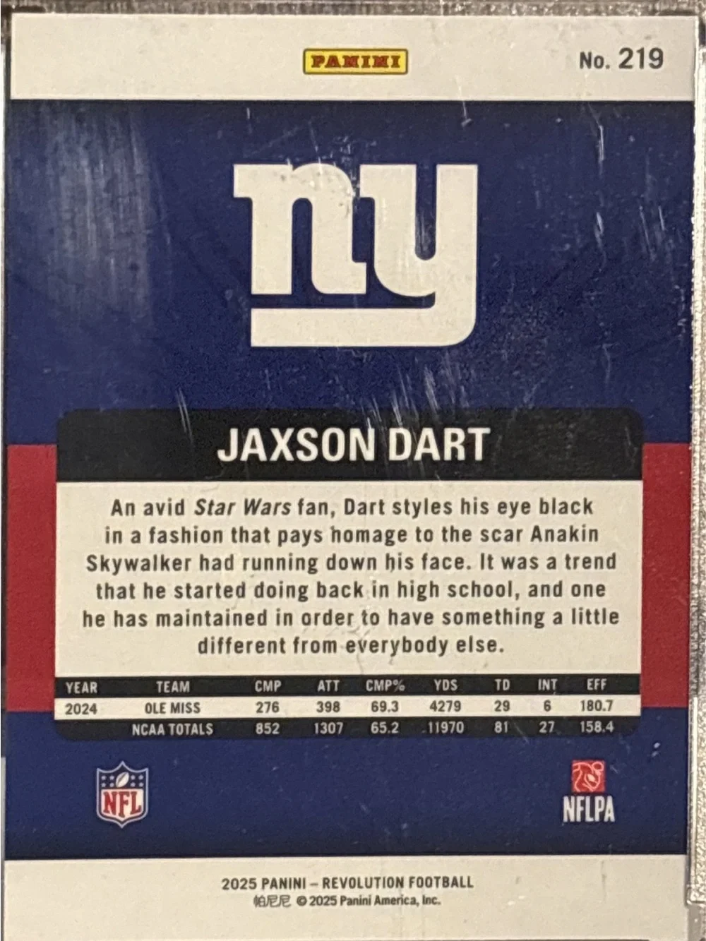 Panini Jaxson Dart Rookie Football Trading Card - Prizm